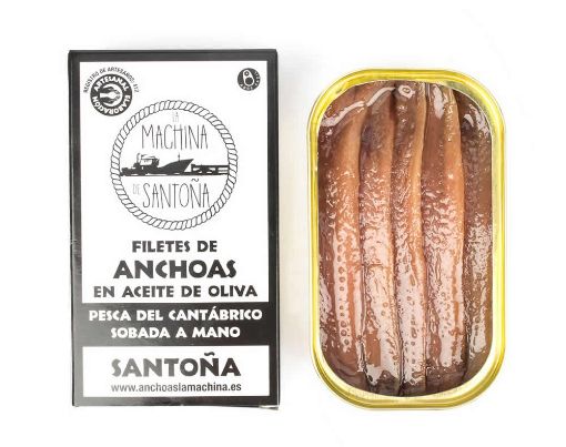 Imagen de Filetes de Anchoas del Cantábrico Premium en aceite de Oliva 50g.